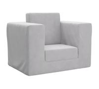 Canapé-lit pour enfants - vidaXL - Gris clair - Peluche douce - Housse amovible - Remplissage en mousse - 104x52x34 cm