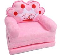 Canapé-lit pour petites filles, coussin de sol adorable, banc avec accoudoirs, thème princesse, diadème, petit fauteuil convertible