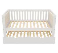 Canapé-lit - Structure en bois - 90 x 200 cm - Accoudoirs arrondis - Dossier confortable - Montage facile - Sans matelas