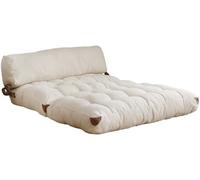Canapé lit Teddy 2 places pliable crème 120 x 75 x h79