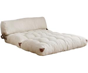 Canapé lit Teddy 2 places pliable crème 120 x 75 x h79