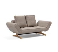 Canapé-lit velours côtelé Ghia Wood 210x93cm frame black steel