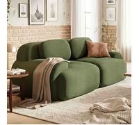 Canapé Loveseat Modulaire 208×103×70cm - Sans Cadre & Antidérapant - Confort Élevé - Velours Côtelé Vert