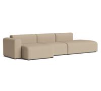 Canapé Mags 3 places Combination 4 Low Armrest avec accoudoir à gauche Hay Tissu Maglia gris chaud - 5710441370864
