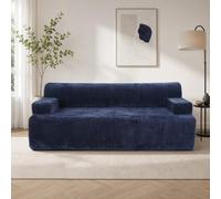 Canapé moderne 3 places, canapé rembourré doux pour salon et chambre à | Grand confort d'assise grâce à la housse en tissu facile d'entretien et agréable pour la peau, montage facile sans outils