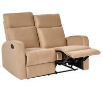 Canapé Moderne Velours Inclinable Manuel 2 Places Marron Clair Verdal