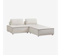 Canapé modulable 2 pièces et pouf en tissu Vermont