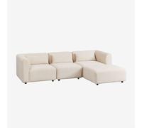 Canapé modulable 3 pièces Fogler avec pouf