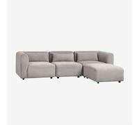 Canapé modulable 3 pièces Fogler avec pouf