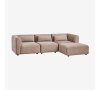 Canapé modulable 3 pièces Fogler avec pouf