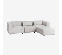 Canapé modulable 3 pièces Fogler avec pouf