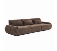 Canapé modulable 3 places en tissu dossier ajustable 303 cm chocolat Callisto Oviala