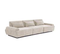 Canapé modulable 3 places en tissu dossier ajustable 303 cm écru Callisto Oviala
