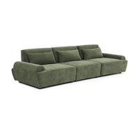Canapé modulable 3 places en tissu dossier ajustable 303 cm vert - Callisto