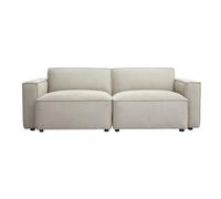 Canapé modulable 3 places en tissu effet velours texturé beige SPLIT