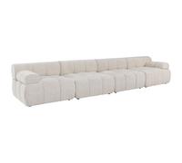 Canapé modulable 5 places en tissu chiné beige FACIVIL