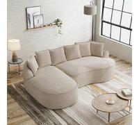 Canapé Modulable-canapé Compressé-avec Assise Extra Profonde-en Tissu Chenille-beige