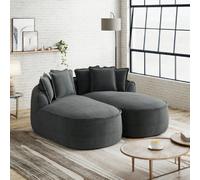 Canapé Modulable-canapé Compressé-avec Assise Extra Profonde-en Tissu Chenille-gris