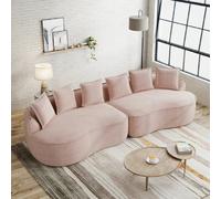 Canapé Modulable-canapé Compressé-avec Assise Extra Profonde-en Tissu Chenille-rose