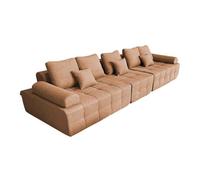 Canapé modulable compressé 5 places en tissu 365 cm terracotta Snuggy Oviala