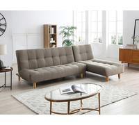 Canapé modulable convertible en tissu taupe ESTEBAN