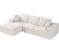 Canapé modulable en L Cloud avec méridienne et coussins Beige