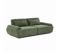 Canapé modulable en tissu 2 places dossier ajustable 218 cm vert - Callisto