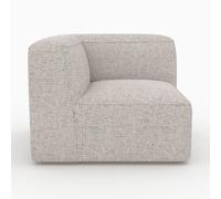 Canapé modulable en tissu beige 2 places avec pouf - hestia