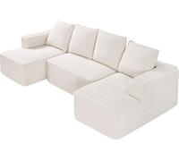 Canapé modulable en U Cloud avec méridienne et coussins Beige
