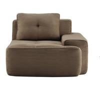 Canapé modulable en velours Cordelia RSF, avec coussins, élément d'angle, 104 x 104 x 83 cm, marron