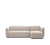 Canapé modulable Neom 3 places avec méridienne droite/gauche beige 263 cm, certification FSC Mix