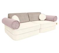 Canapé modulable Premium Latte velours 8 pcs AESTHETIC enfant modulable mousse OEKO TEX jeu