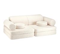 Canapé de jeu pour enfant tissu Teddy blanc crème Wigiwama - 4751030598345