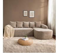 Canapé modulaire 4 places en tissu chenille cool gray, mousse 30D, fond antidérapant