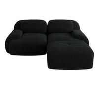 Canapé modulaire 82 pouces, UWOT, canapé multifonctionnel, velours côtelé, adapté aux salons, coins détente et chambres à coucher, noir Noir