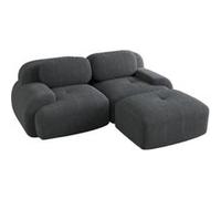 Canapé modulaire 82 pouces, UWOT, canapé multifonctionnel, velours côtelé, adapté aux salons, coins détente et chambres à coucher, gris Gris
