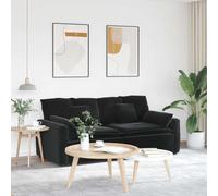Canapé modulaire avec coussin en velours noir 224 x 105 x 64 cm 2 pièces avec coussin d'assise et accoudoirs flexible pour salon salon et paysage