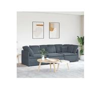 vidaXL Canapé modulaire 3321280 avec coussins en velours gris foncé