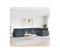 Canapé modulaire avec coussins en velours gris foncé Gris foncé G