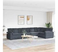 Canapé modulaire avec coussins en velours gris foncé Gris foncé G