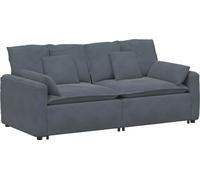 Canapé modulaire avec coussins gris foncé