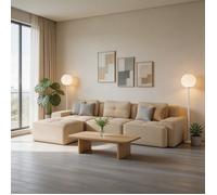 Canapé modulaire - Cloud Boneless - 3 places - tissu corde beige résistant aux griffes - mousse 32D