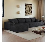 Canapé modulaire en forme de L avec méridienne, canapé à assise profonde | Canapé capitonné moderne design compact sans montage pour salon et chambre à coucher