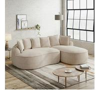 Canapé Modulaire en L sans Cadre, Sofa Cloud en Chenille avec Assise Profonde, Chaiselongue Moderne, XXL, Marron Clair