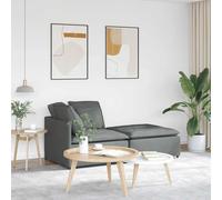 Vidaxl Canapé Modulaire Et Repose-Pieds Et Coussins Tissu Gris Foncé Gris