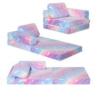 Canapé modulaire pour enfants avec effet lumineux, motif arc-en-ciel, dimensions : 80 x 65 x 35,2 cm
