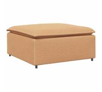 Canapé modulaire repose-pieds beige avec tissu aspect laine d'agneau 100 x 100 x 48 cm Cadre en métal Assise pour salon salon flexible comme ottoman et élément de montage