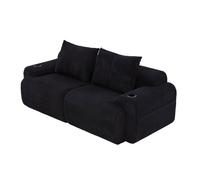 Canapé Modular 2 places combinable Corduroy Noir 200.00x99.00x80.00
