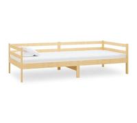 Canapé multifonction en bois de pin massif 90 x 200 cm, design scandinave naturel, convertible en canapé et lit pour invités, structure robuste avec sommier intégré, montage facile