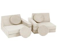 Canapé Multifonction Pouf Fauteuil pour Enfants éléments en Mousse Jeu (Couleur: crème (Velours côtelé))